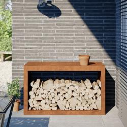 &Eacute;tag&egrave;re &agrave; bois 100x40x60 cm acier r&eacute;sistant aux intemp&eacute;ries