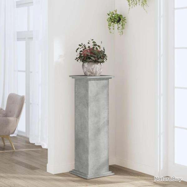 Support pour plantes gris b�ton 33x33x100 cm bois d'ing�nierie