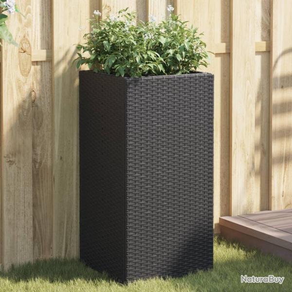 Jardini�res 2 pcs noir 40x40x80 cm r�sine tress�e