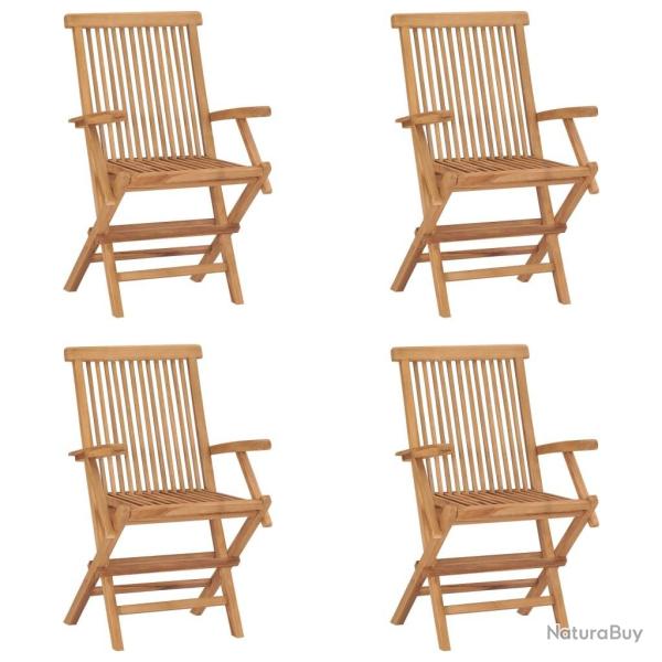 Chaises pliables de jardin lot de 4 Bois de teck solide