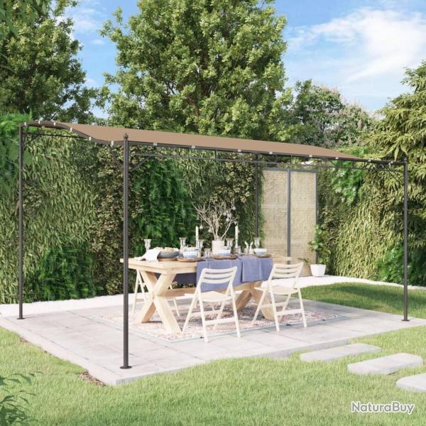 Auvent taupe 4x3 m 180 g/m� tissu et acier