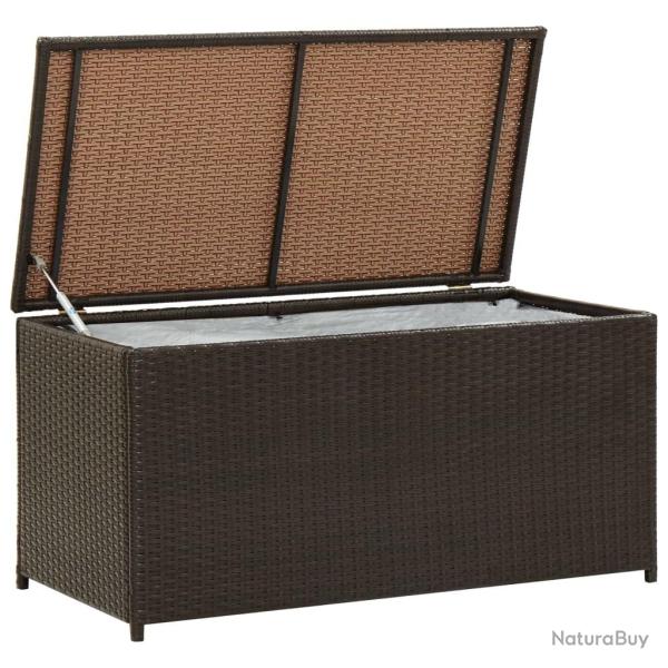 Bo�te de rangement de jardin r�sine tress�e 100x50x50 cm marron