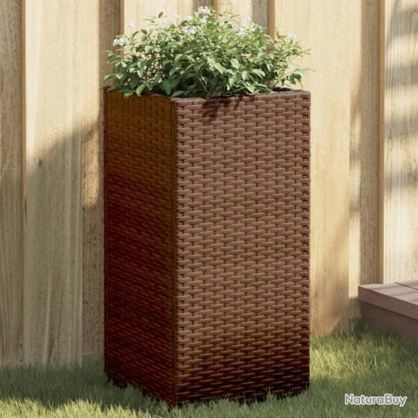 Jardini�re marron 30x30x60 cm r�sine tress�e