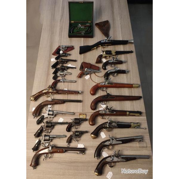 Grand lot d'anciens fusils et carabines du XVIIIe et XIXe tout en cat�gorie D e) vente libre majeur