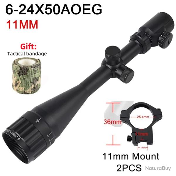 Lunette de Vise 6-24x50AOEG -** 6-24x50 11mm LIVRAISON GRATUITE !!
