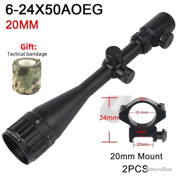 Lunette de Vise 6-24x50AOEG -** 6-24x50 20mm LIVRAISON GRATUITE !!