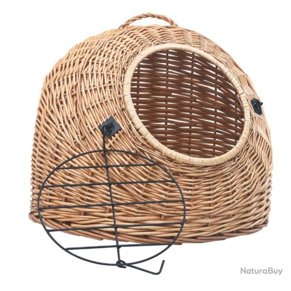 Panier transport chat en osier naturel 45x35x35 cm - confort et style