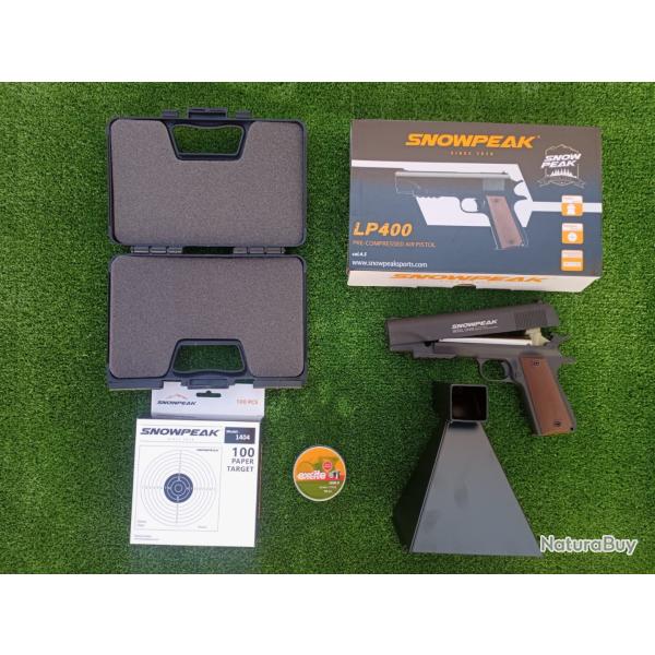 PACK Pistolet PCP � Pompage  Artemis LP400 Cal. Plomb de 4,5 mm , 95 m�tres/seg. 312 Fps + Mallette