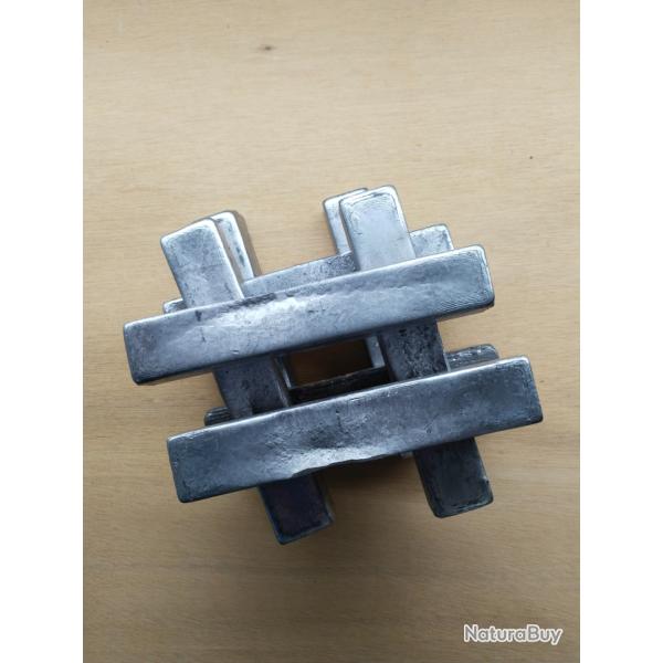 Lot de 8 lingots de plomb  fondre