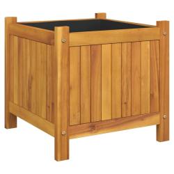Jardini&egrave;re bac lit sur&eacute;lev&eacute; plantes fleurs terrasse jardin avec doublure 42 x 42 x 40 cm bois massi