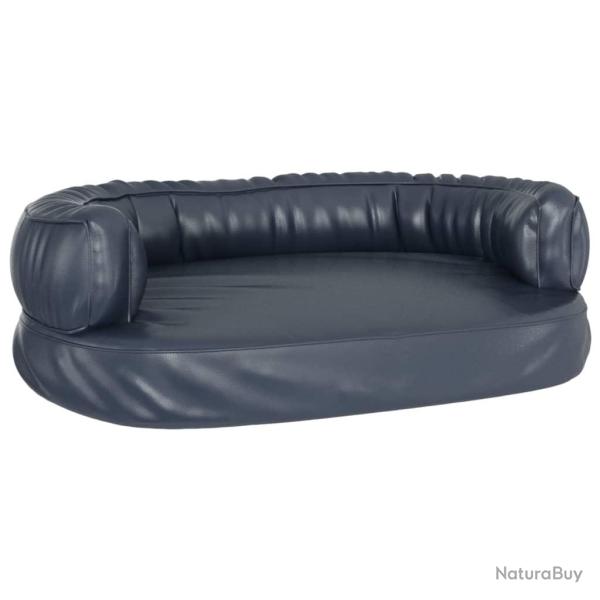 Lit pour chien panier canap� confortable ergonomique mousse fonc� 60 x 42cm Similicuir Bleu 02_0043