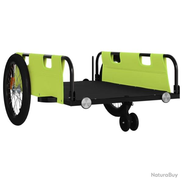 Remorque chariot transport de v�lo tissu oxford fer vert 02_0044189