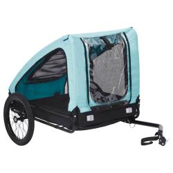 Remorque chariot transport de v&eacute;lo pour animaux de compagnie bleu 02_0044255