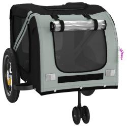 Remorque chariot transport de v&eacute;lo pour animaux de compagnie gris 02_0044271