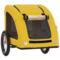 Remorque chariot transport de v&eacute;lo pour animaux de compagnie jaune 02_0044299