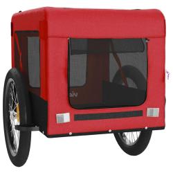 Remorque chariot transport de v&eacute;lo pour animaux de compagnie rouge 02_0044365