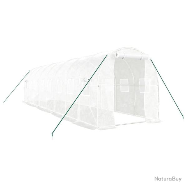 Serre tente abri plante fleur l�gumes avec cadre en acier 16 m� 8 x 2 x 2 m blanc 02_0044551