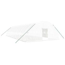 Serre tente abri plante fleur l&eacute;gumes avec cadre en acier 84 m&sup2; 14 x 6 x 2,85 m blanc 02_0044637