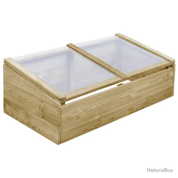 Serre tente abri plante fleur l�gumes bois de pin impr�gn� 100 x 50 x 35 cm marron 02_0044653