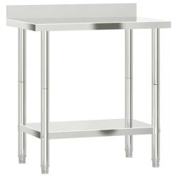 Table de travail de cuisine professionnelle avec dosseret 82,5 x 55 x 93 cm acier inoxydable 02_004
