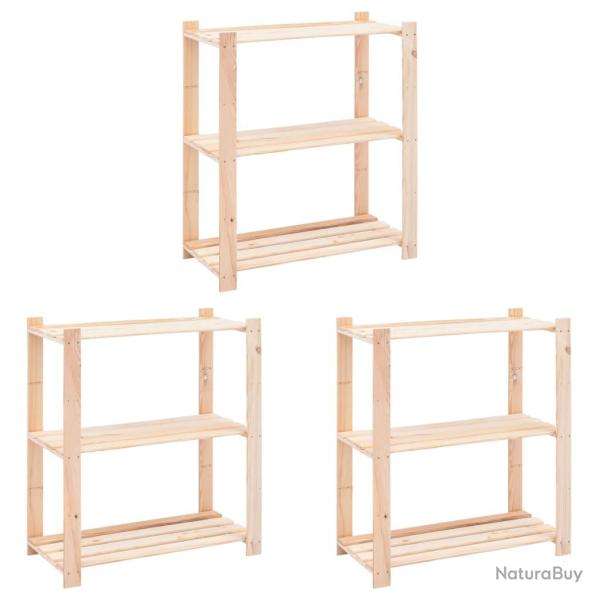 tagres meubles de rangement  3 niveaux 3 pices 80 x 38 x 90 cm Pin 150 kg beige 02_0045724