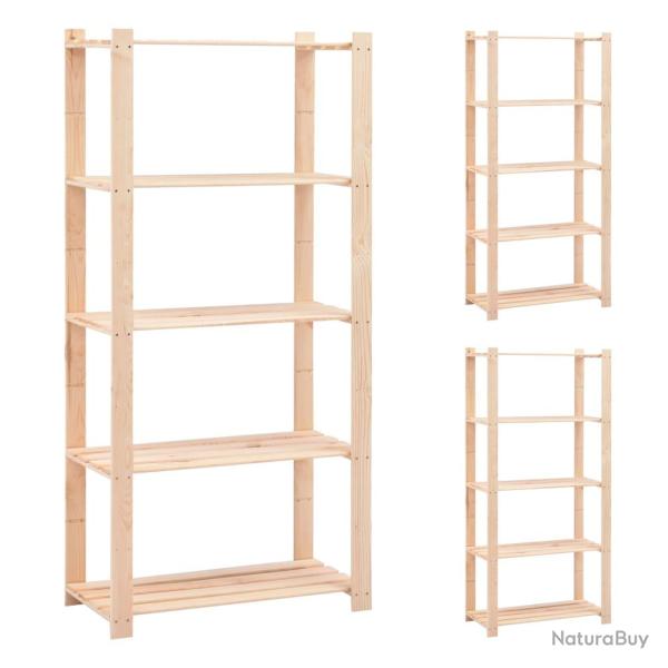 tagres meubles de rangement  5 niveaux 3 pices 80 x 38 x 170 cm Pin 250 kg beige 02_0045730