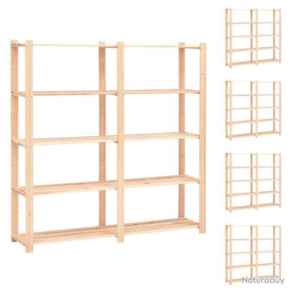 �tag�res meubles de rangement � 5 niveaux 5pi�ces 170 x 38 x 170 cm Pin 500 kg beige 02_0045733