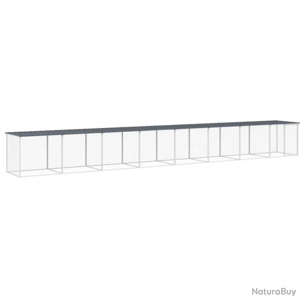 Poulailler enclos cage poules avec toit 803 x 98 x 90 cm acier galvanis� anthracite 02_0043977