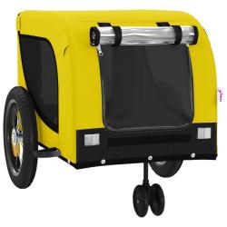 Remorque chariot transport de v&eacute;lo pour animaux de compagnie jaune 02_0044314