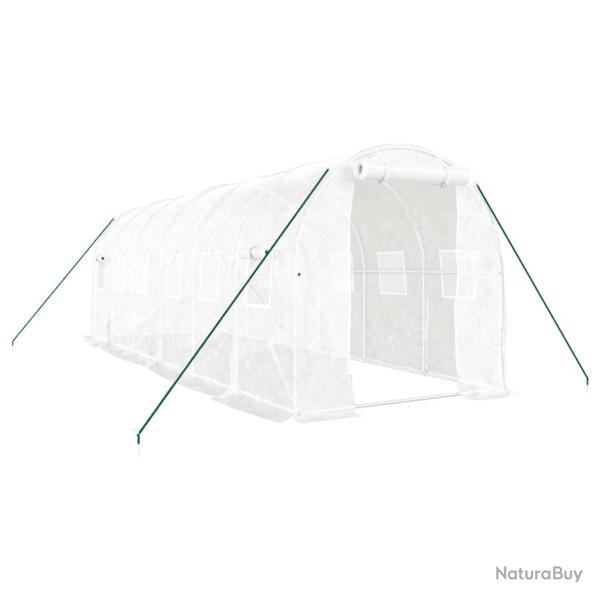 Serre tente abri plante fleur l�gumes avec cadre en acier 12 m� 6 x 2 x 2 m blanc 02_0044537