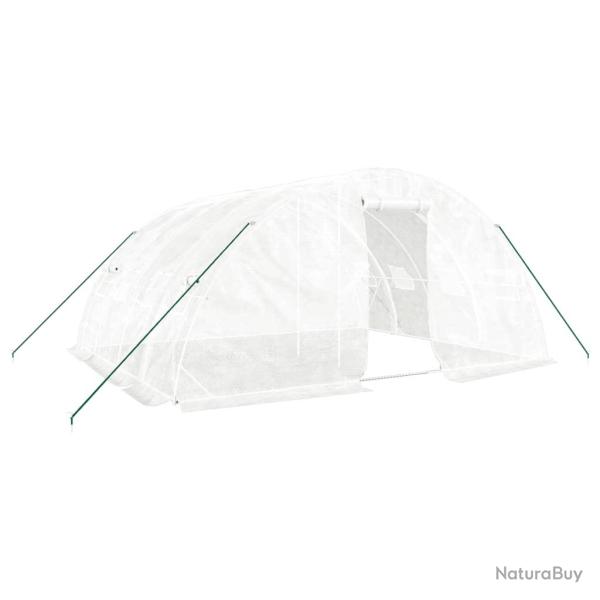 Serre tente abri plante fleur l�gumes avec cadre en acier 20 m� 5 x 4 x 2,3 m blanc 02_0044557