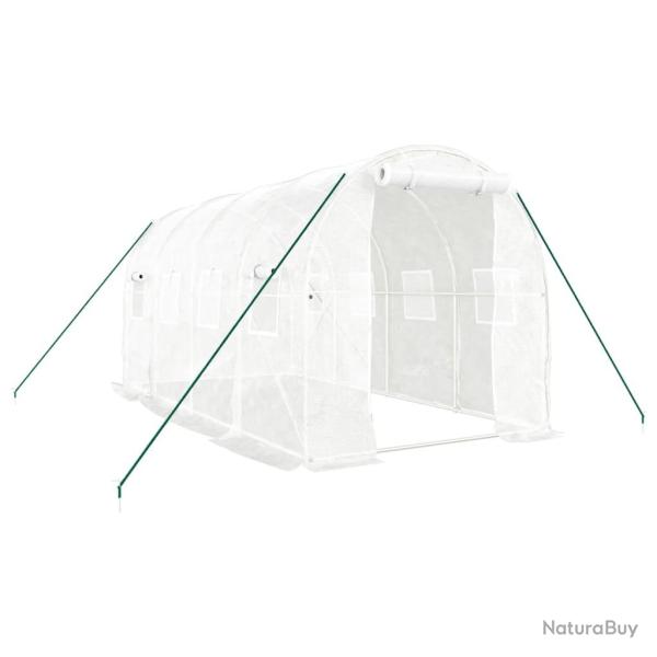 Serre tente abri plante fleur l�gumes avec cadre en acier 8 m� 4 x 2 x 2 m blanc 02_0044630
