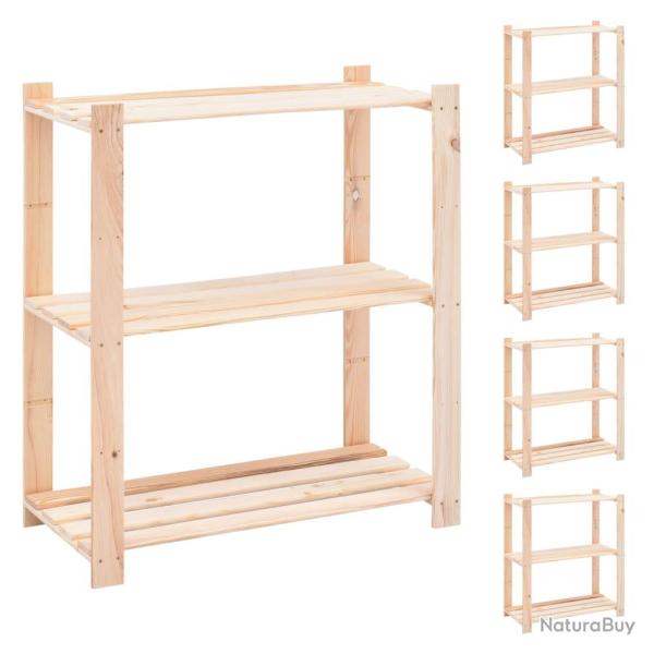 �tag�res meubles de rangement � 3 niveaux 5 pi�ces 80 x 38 x 90 cm Pin 150 kg beige 02_0045726