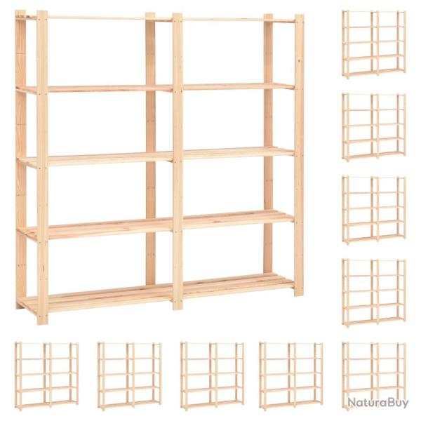tagres meubles de rangement  5 niveaux 10 pices 170 x 38 x 170 cm Pin 500 kg beige 02_0045728