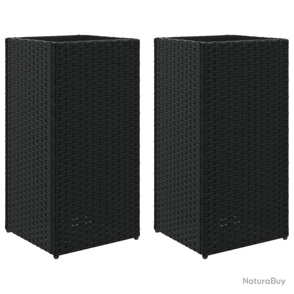 Jardini�re bac lit sur�lev� plantes fleurs jardin terrasses lot de 2 30 x 30 x 60 cm r�sine tress�e