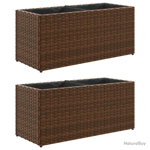 Jardini�re bac lit sur�lev� plantes fleurs jardin terrasses avec 2 pots lot de 2 72 x 30 x 32 cm r�