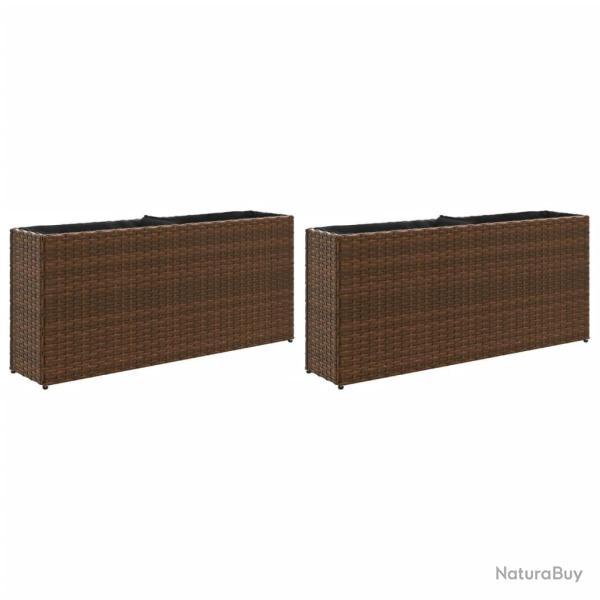 Jardini�re bac lit sur�lev� plantes fleurs jardin terrasses avec 2 pots lot de 2 90 x 20 x 40 cm r�