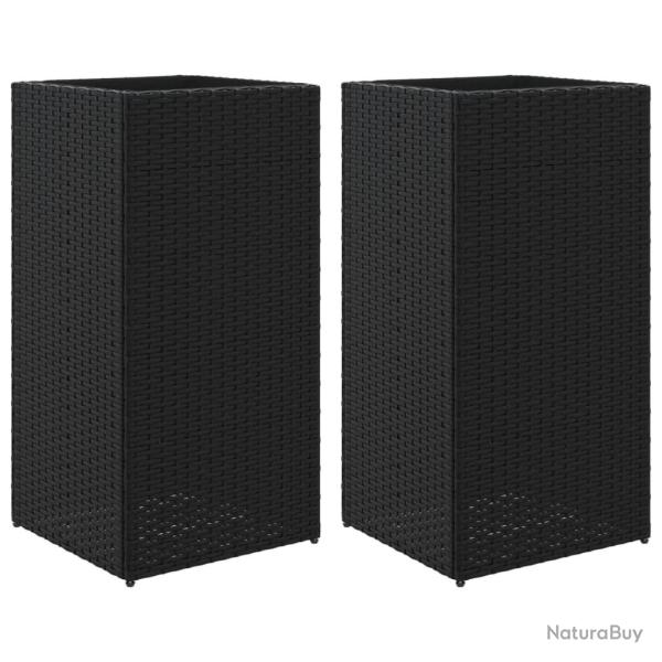 Jardini�re bac lit sur�lev� plantes fleurs jardin terrasses lot de 2 40 x 40 x 80 cm r�sine tress�e