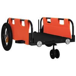 Remorque chariot transport de v&eacute;lo tissu oxford fer Orange 02_0044201