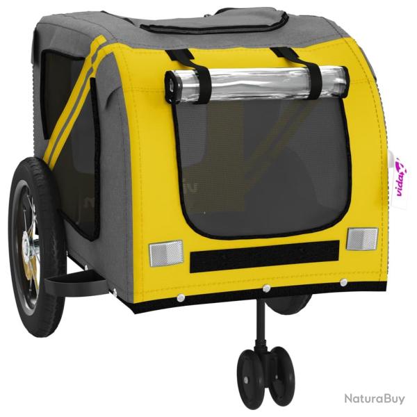 Remorque chariot transport de v�lo pour animaux de compagnie jaune 02_0044320