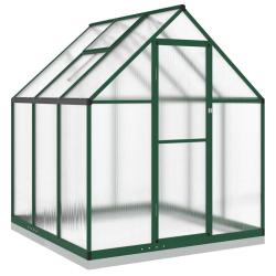 Serre tente abri plante fleur l&eacute;gumes avec cadre de base 169 x 169 x 202 cm aluminium vert 02_00444