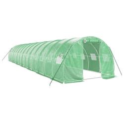 Serre tente abri plante fleur l&eacute;gumes avec cadre en acier 42 m&sup2; 14 x 3 x 2 m vert 02_0044592