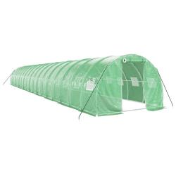 Serre tente abri plante fleur l&eacute;gumes avec cadre en acier 54 m&sup2; 18 x 3 x 2 m vert 02_0044606