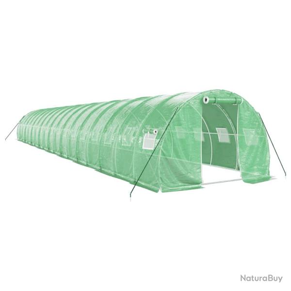 Serre tente abri plante fleur l�gumes avec cadre en acier 54 m� 18 x 3 x 2 m vert 02_0044606