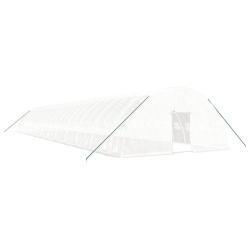 Serre tente abri plante fleur l&eacute;gumes avec cadre en acier 144 m&sup2; 24 x 6 x 2,85 m blanc 02_0044547