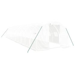 Serre tente abri plante fleur l&eacute;gumes avec cadre en acier 36 m&sup2; 12 x 3 x 2 m blanc 02_0044577