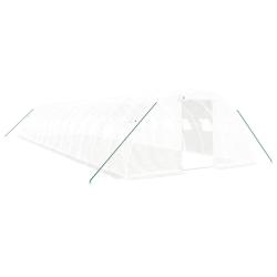 Serre tente abri plante fleur l&eacute;gumes avec cadre en acier 56 m&sup2; 14 x 4 x 2 m blanc 02_0044607