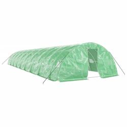 Serre tente abri plante fleur l&eacute;gumes avec cadre en acier 90 m&sup2; 18 x 5 x 2,3 m vert 02_0044642