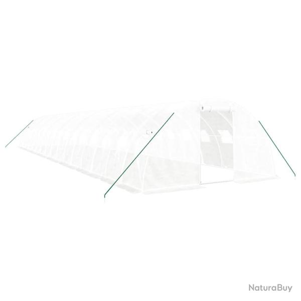 Serre tente abri plante fleur l�gumes avec cadre en acier 64 m� 16 x 4 x 2 m blanc 02_0044617