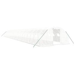 Serre tente abri plante fleur l&eacute;gumes avec cadre en acier 96 m&sup2; 24 x 4 x 2 m blanc 02_0044645